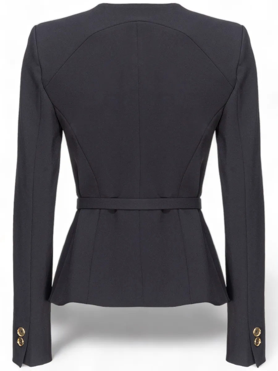Megnone blazer elegante con cintura in crepe
