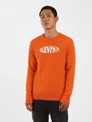 Men's Orange Crew Neck Sweater
