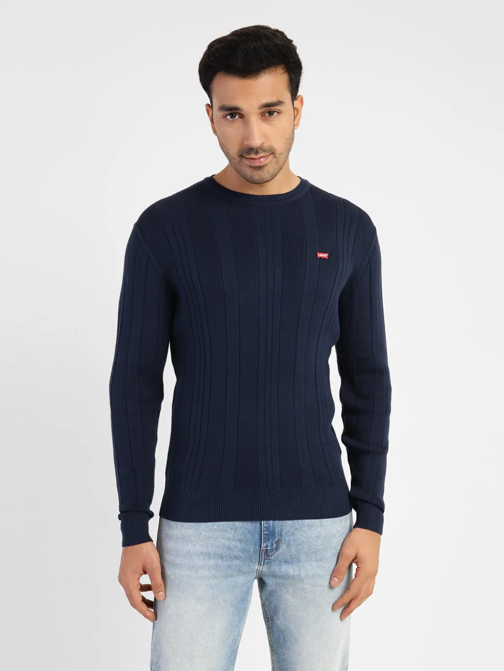Men's Self Design Round Neck Sweater