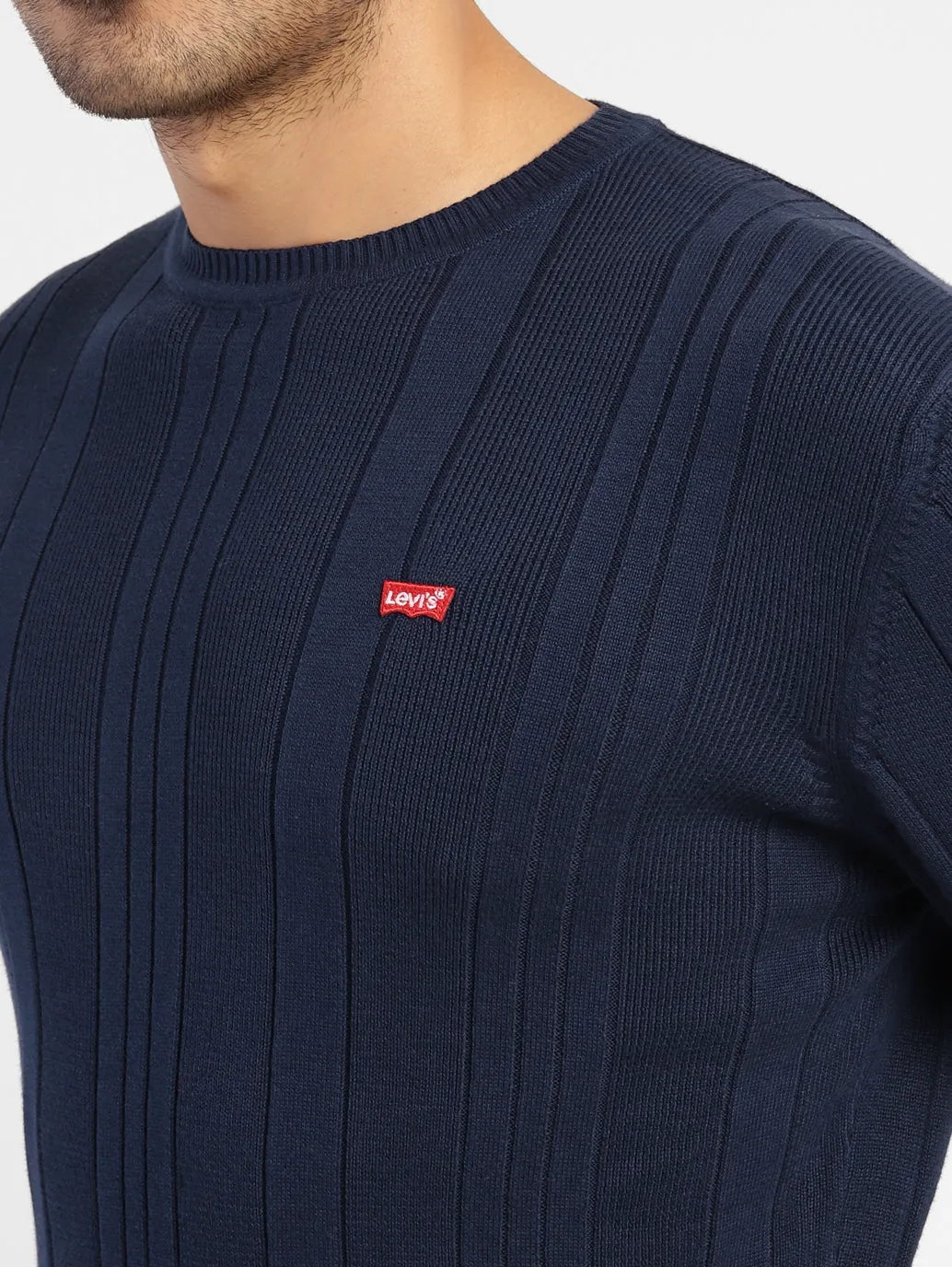 Men's Self Design Round Neck Sweater