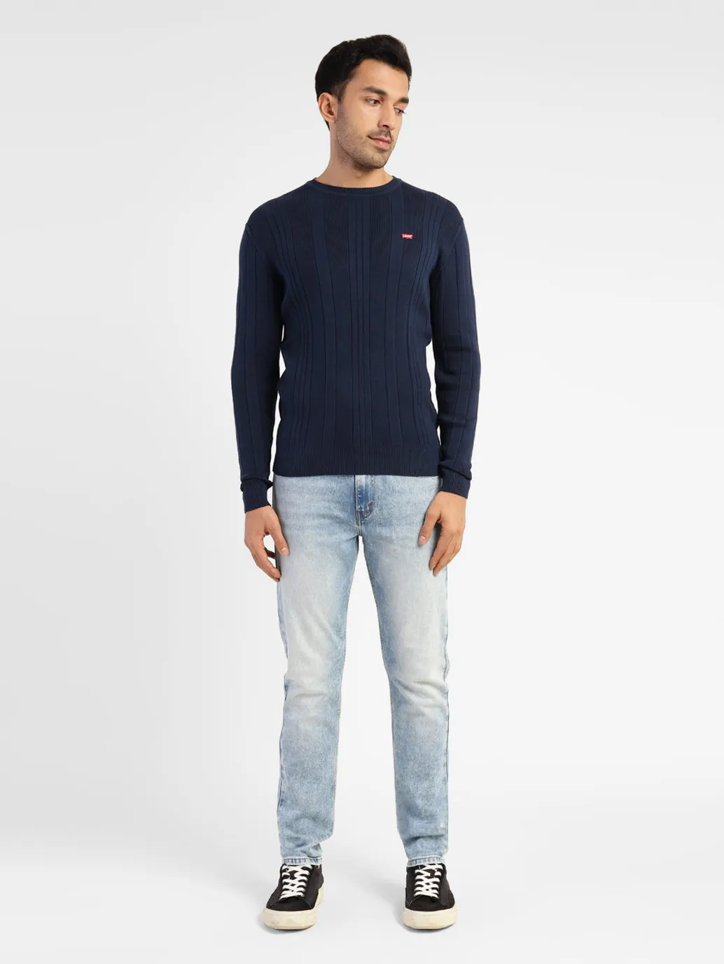 Men's Self Design Round Neck Sweater