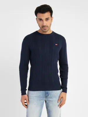 Men's Self Design Round Neck Sweater