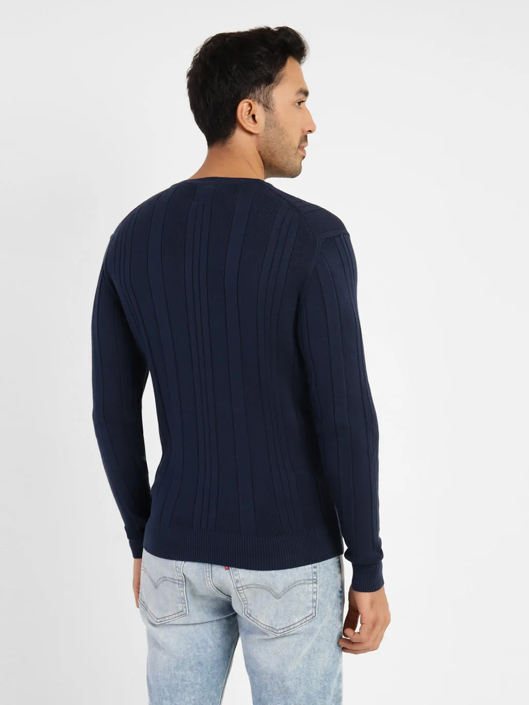 Men's Self Design Round Neck Sweater