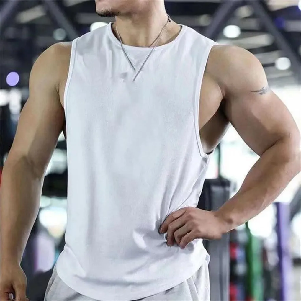 Men's Sleeveless Running Vest Mesh Quick Dry Sports Shirt Fitness Bodybuilding Running Vest