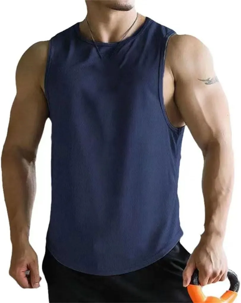 Men's Sleeveless Running Vest Mesh Quick Dry Sports Shirt Fitness Bodybuilding Running Vest