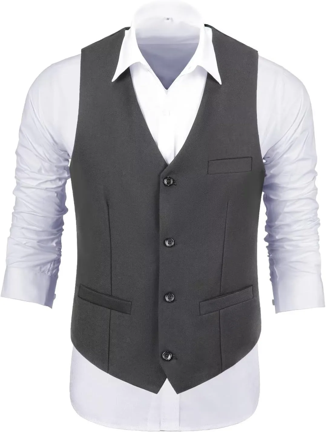 Men's Suit 2-Piece Set, Slim Fit Formal Business Wedding Suit Vest Pants for Men