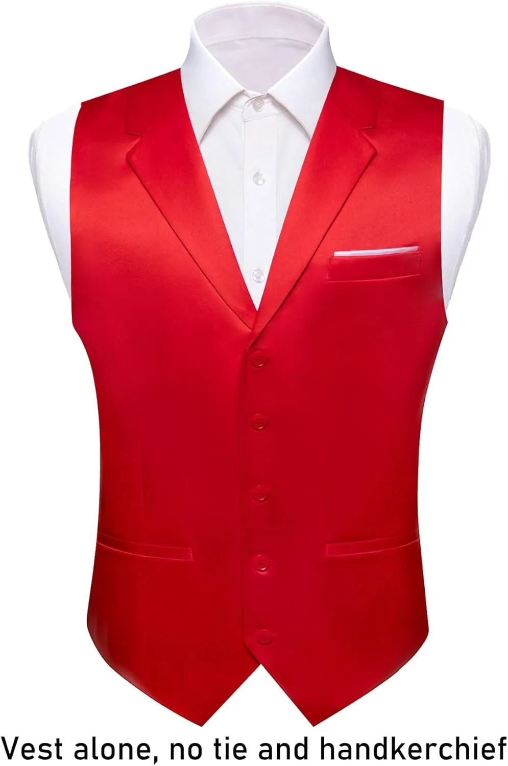 Mens Vest Lapel Collar Solid Color Suit Waistcoat Slim Fit Formal Wedding Tuxdeo Party