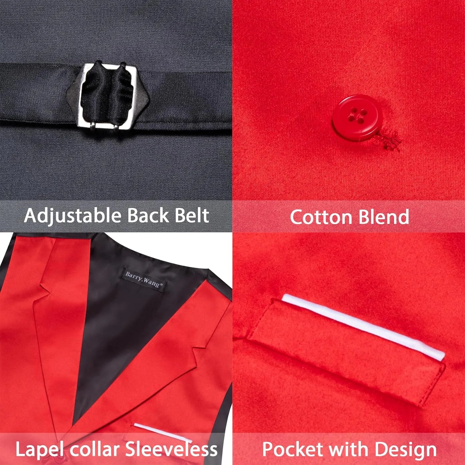 Mens Vest Lapel Collar Solid Color Suit Waistcoat Slim Fit Formal Wedding Tuxdeo Party