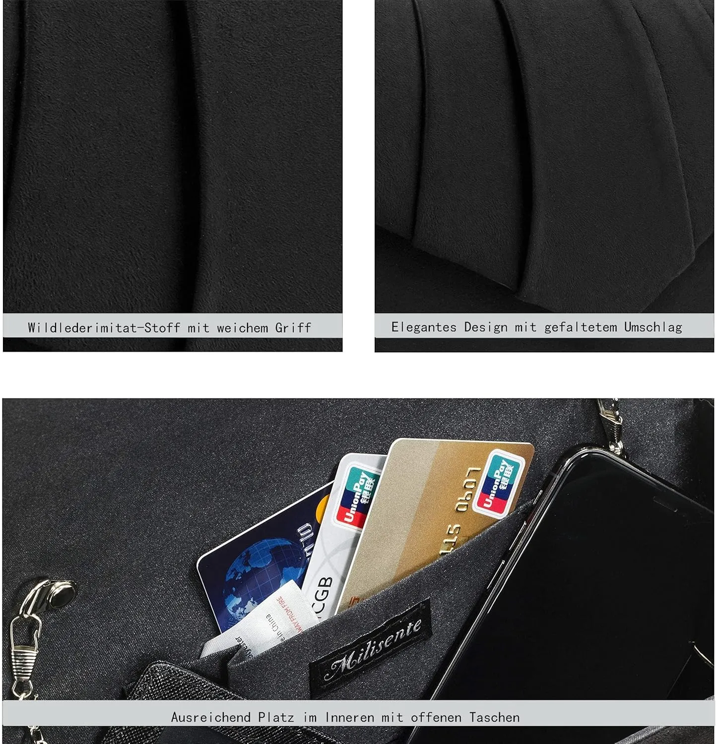 Milisente Clutch Purses For Women Formal Pleated Evening Bag Bridal Evening Clutch Bag