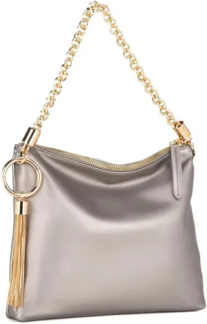 MKF Collection Shoulder Bag for Women, Vegan Leather Handbag Top-Handle Hobo Bag Purse Chain Strap By Mia K