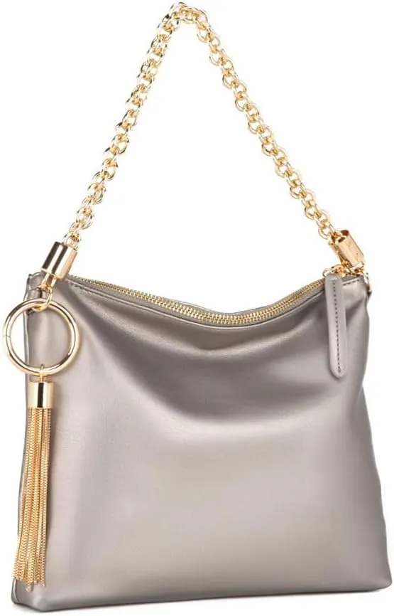 MKF Collection Shoulder Bag for Women, Vegan Leather Handbag Top-Handle Hobo Bag Purse Chain Strap By Mia K