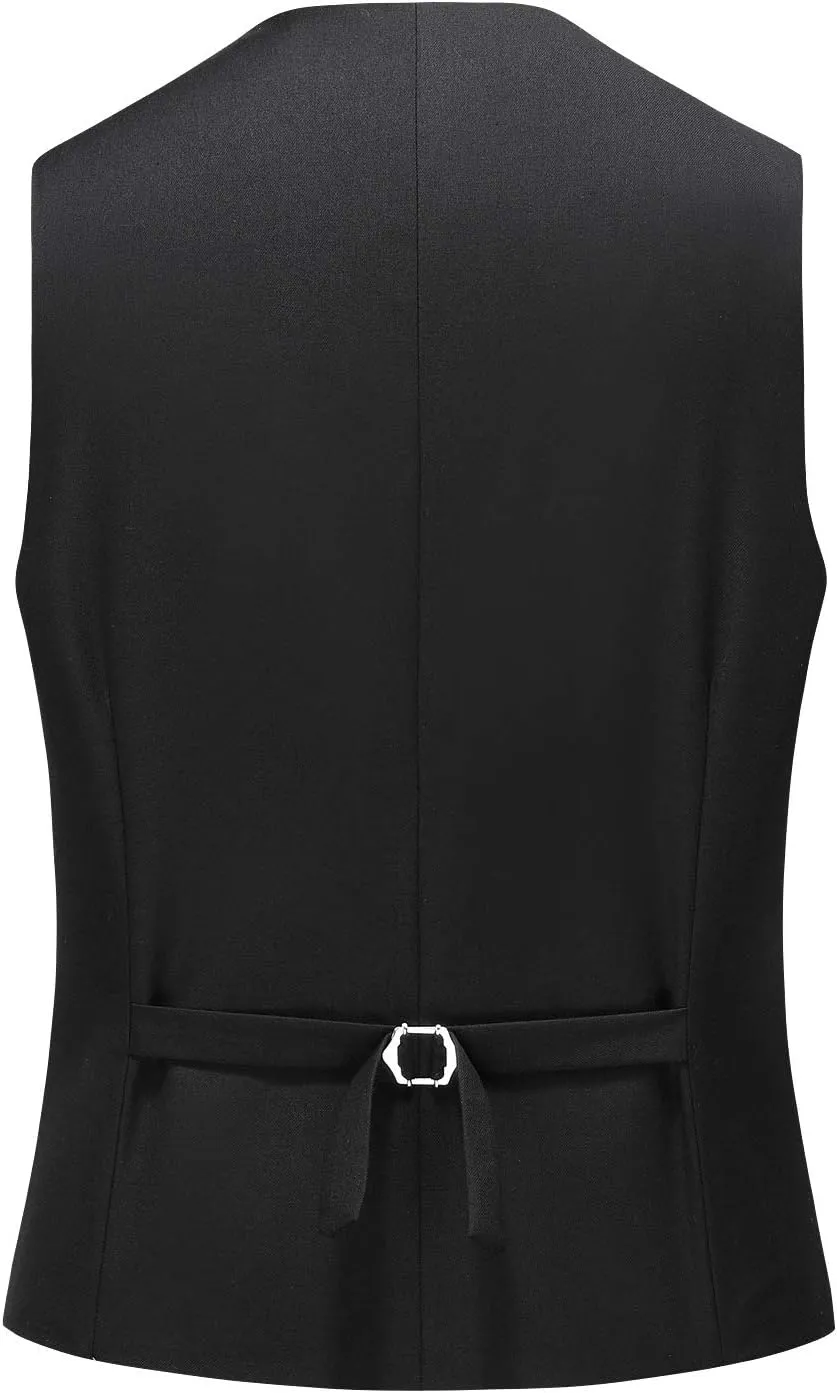 MOGU Mens Waist coat Casual Suit Vest 28 Plain Colors for Prom Wedding Business