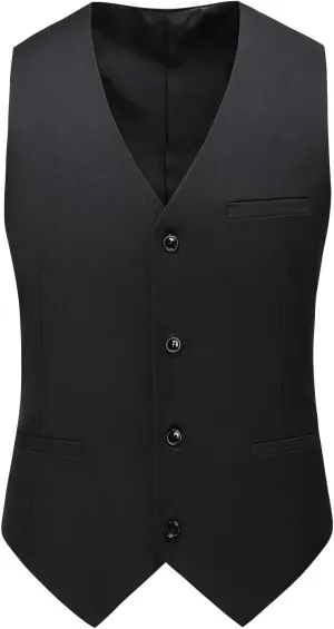 MOGU Mens Waist coat Casual Suit Vest 28 Plain Colors for Prom Wedding Business