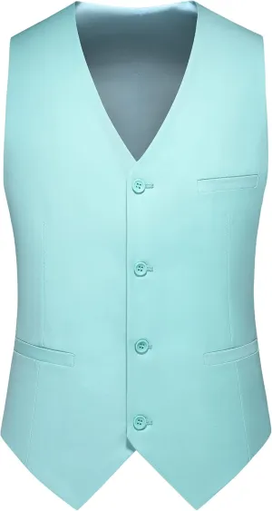 MOGU Mens Waist coat Casual Suit Vest 28 Plain Colors for Prom Wedding Business