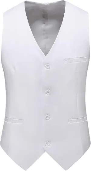 MOGU Mens Waist coat Casual Suit Vest 28 Plain Colors for Prom Wedding Business