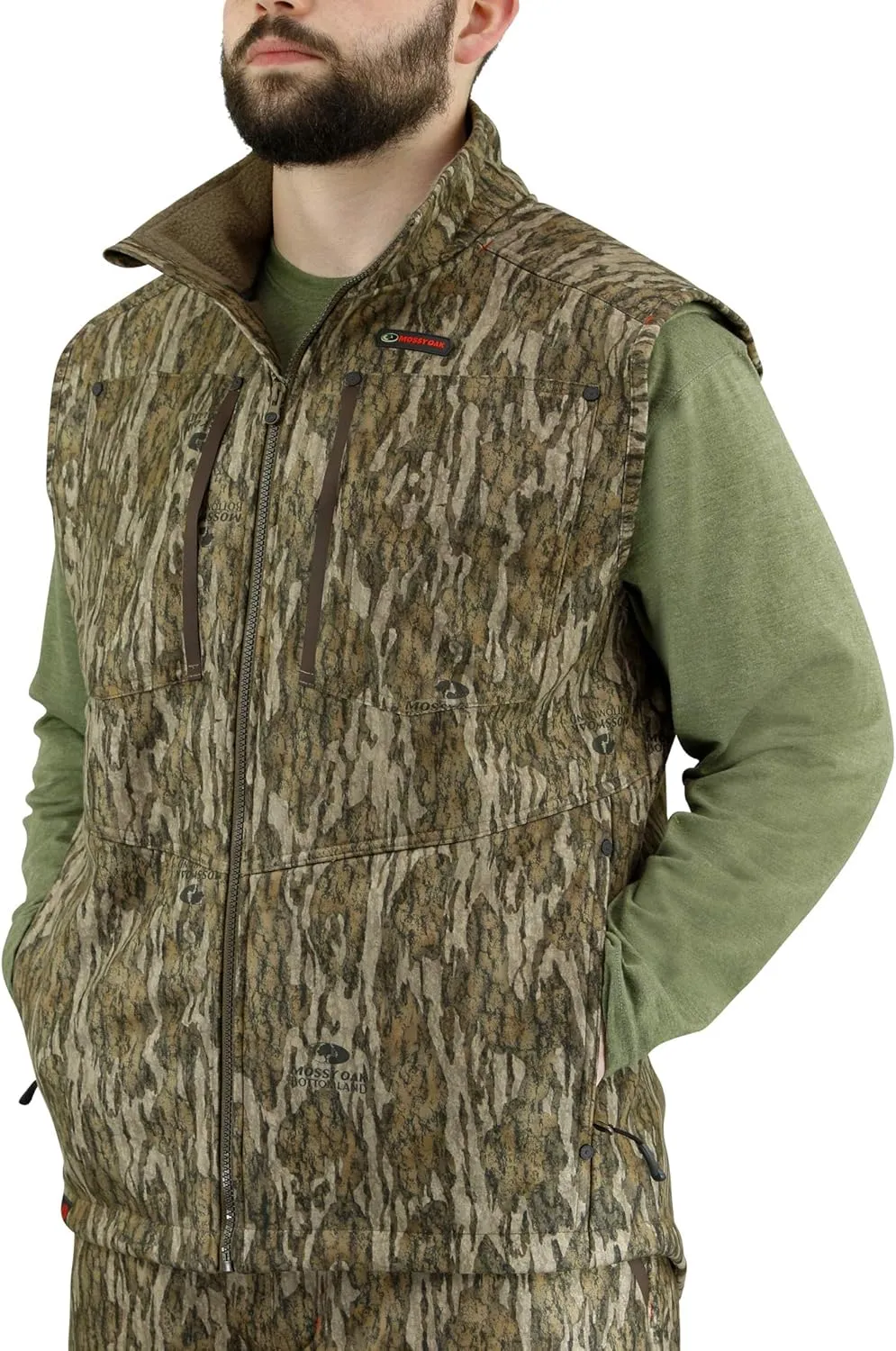 Mossy Oak Sherpa 2.0 Fleece Lined Camo Hunting Vest for Men, Camouflage Clothing