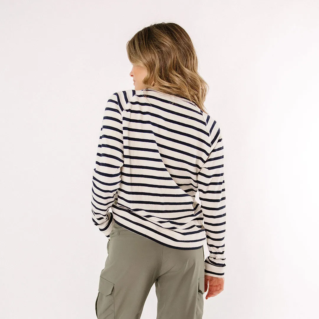 Nantucket Striped Crew, Navy Stripe