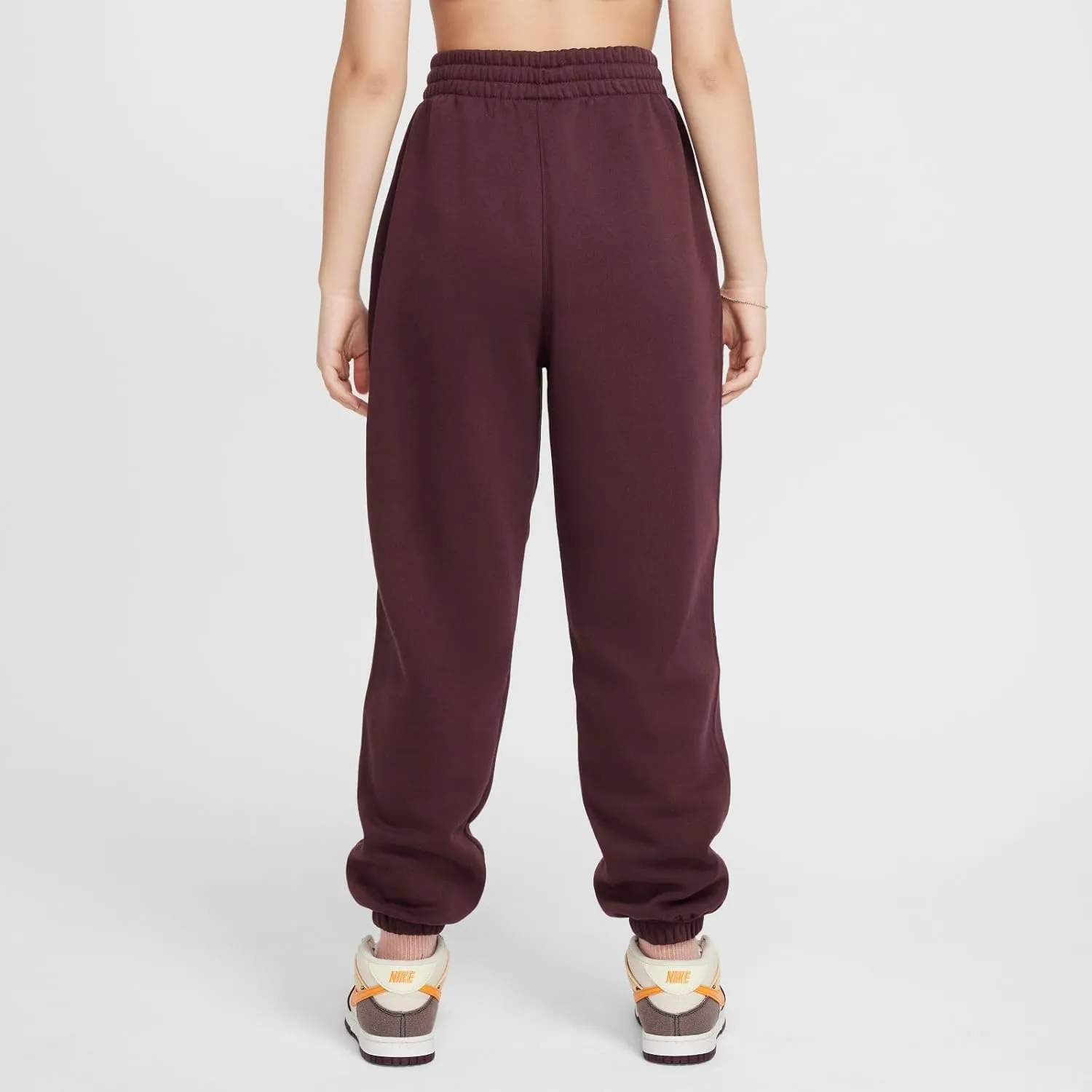 Nike Sportswear Club Fleece Girls' Loose Pants (FZ5571-652, Burgundy Crush/Hot Punch)