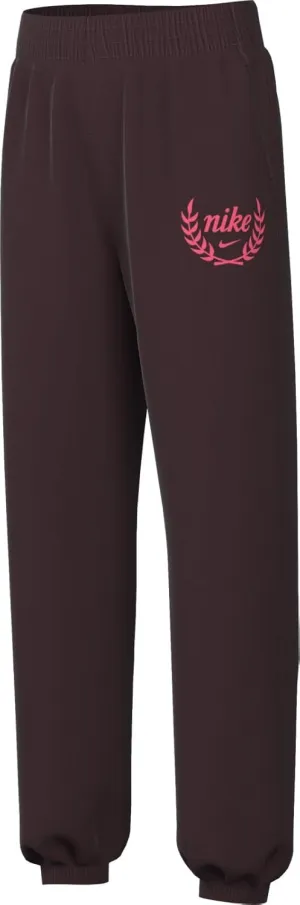 Nike Sportswear Club Fleece Girls' Loose Pants (FZ5571-652, Burgundy Crush/Hot Punch)
