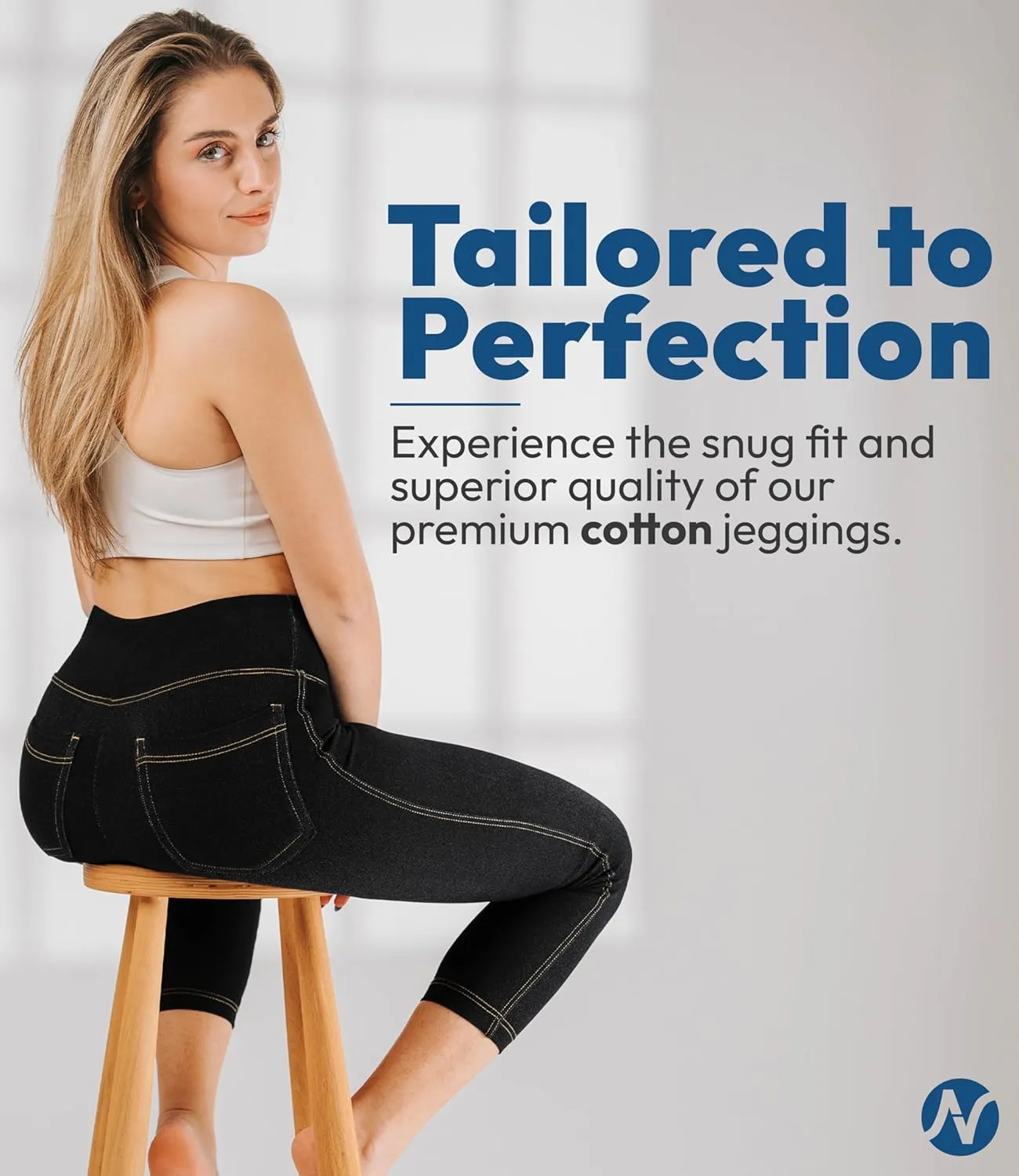 Nirlon Women's Jeggings High Waist Tummy Control Jean Leggings with Pockets for Women