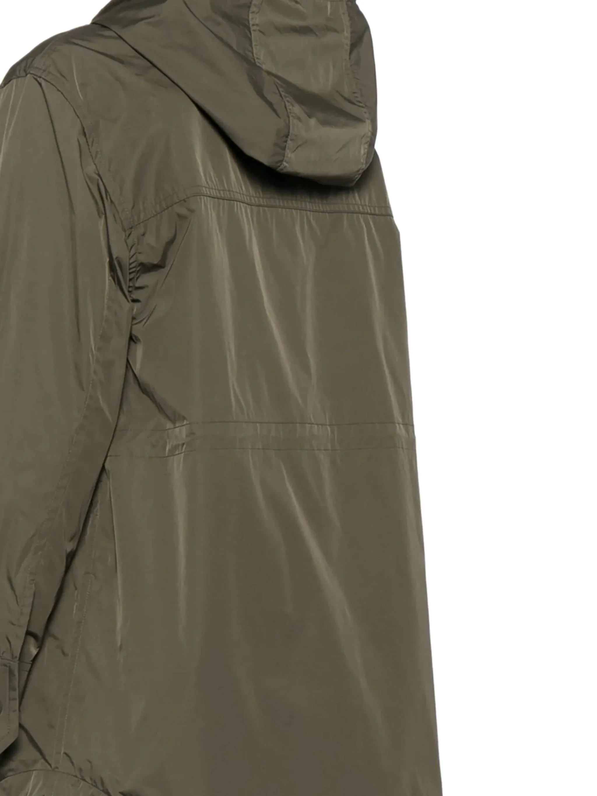 Olive Green Lightweight Hooded Coat