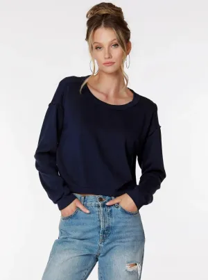 Open Tie Back Sweatshirt [Dk.Navy-57C-72817]