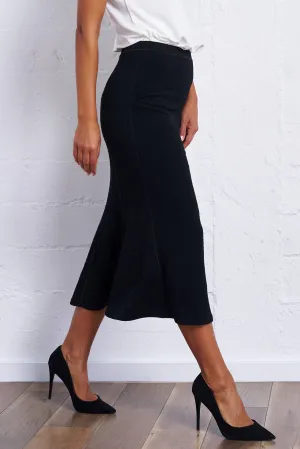 Pebble Crepe Flared Skirt