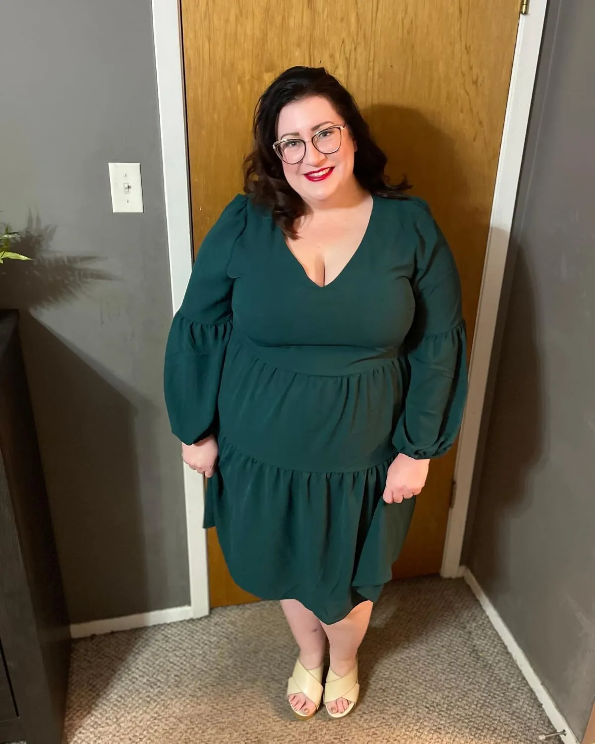 Pinup Fashion Plus Size Long Sleeve Fall Dress - Casual Babydoll Tunic Shift Tiered Flowy Dresses