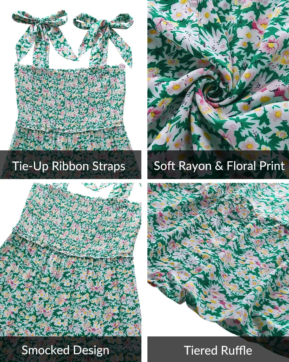 Plus Size Summer Dress - Sun Boho Beach Casual Floral Tiered Smocked Long Maxi Dresses
