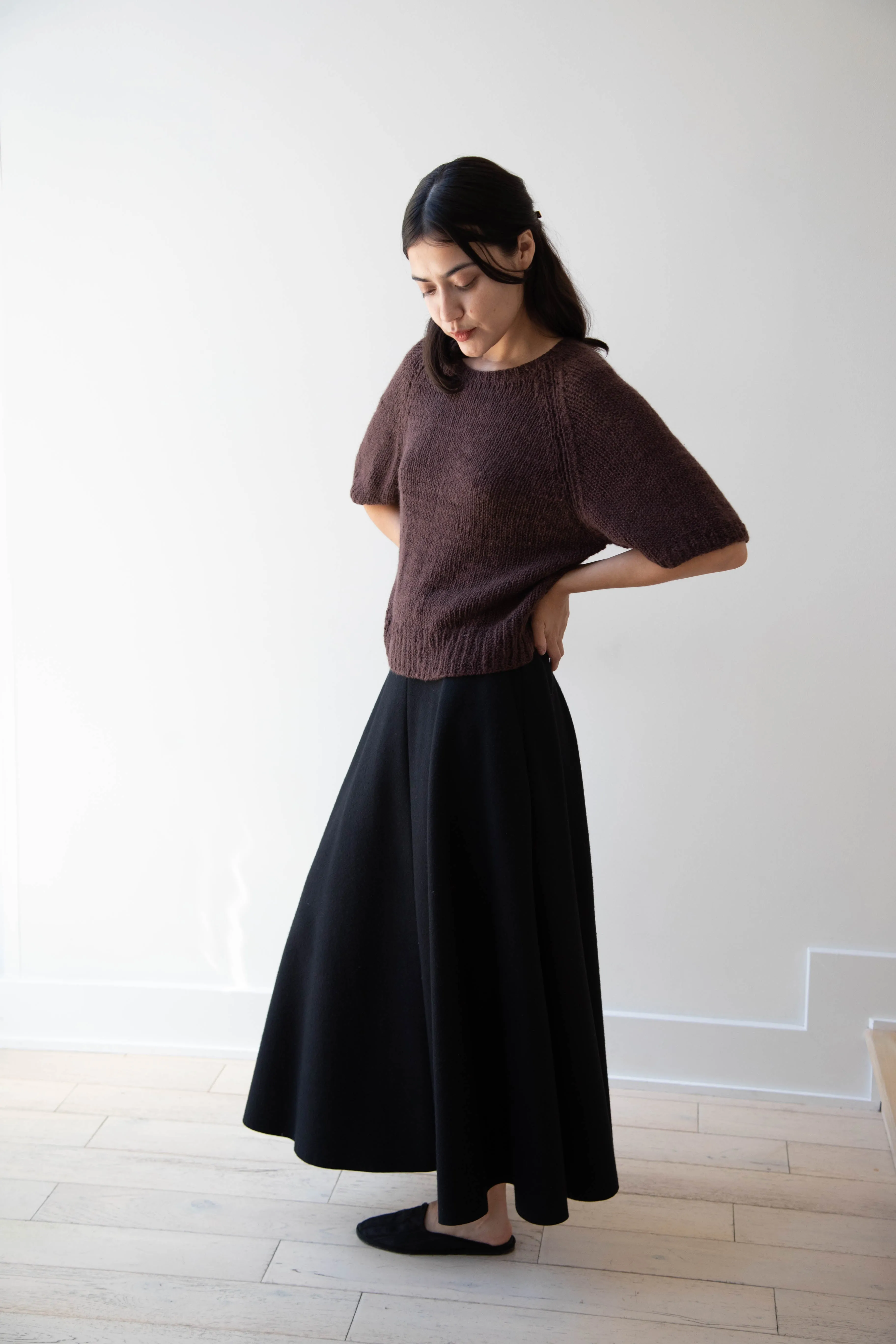 Runaway Bicycle | Ursa Short Sleeve Sweater in Cacao