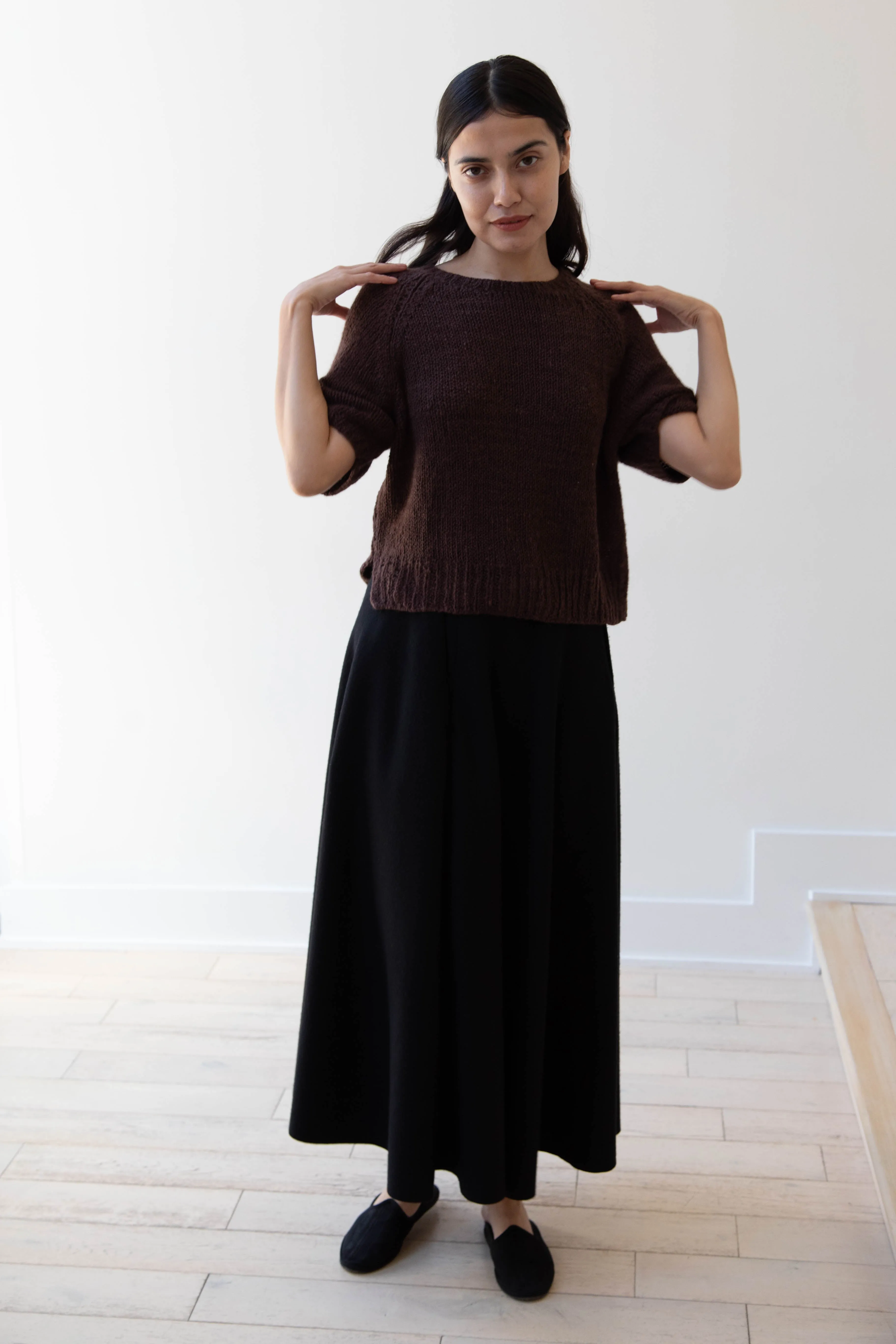 Runaway Bicycle | Ursa Short Sleeve Sweater in Cacao