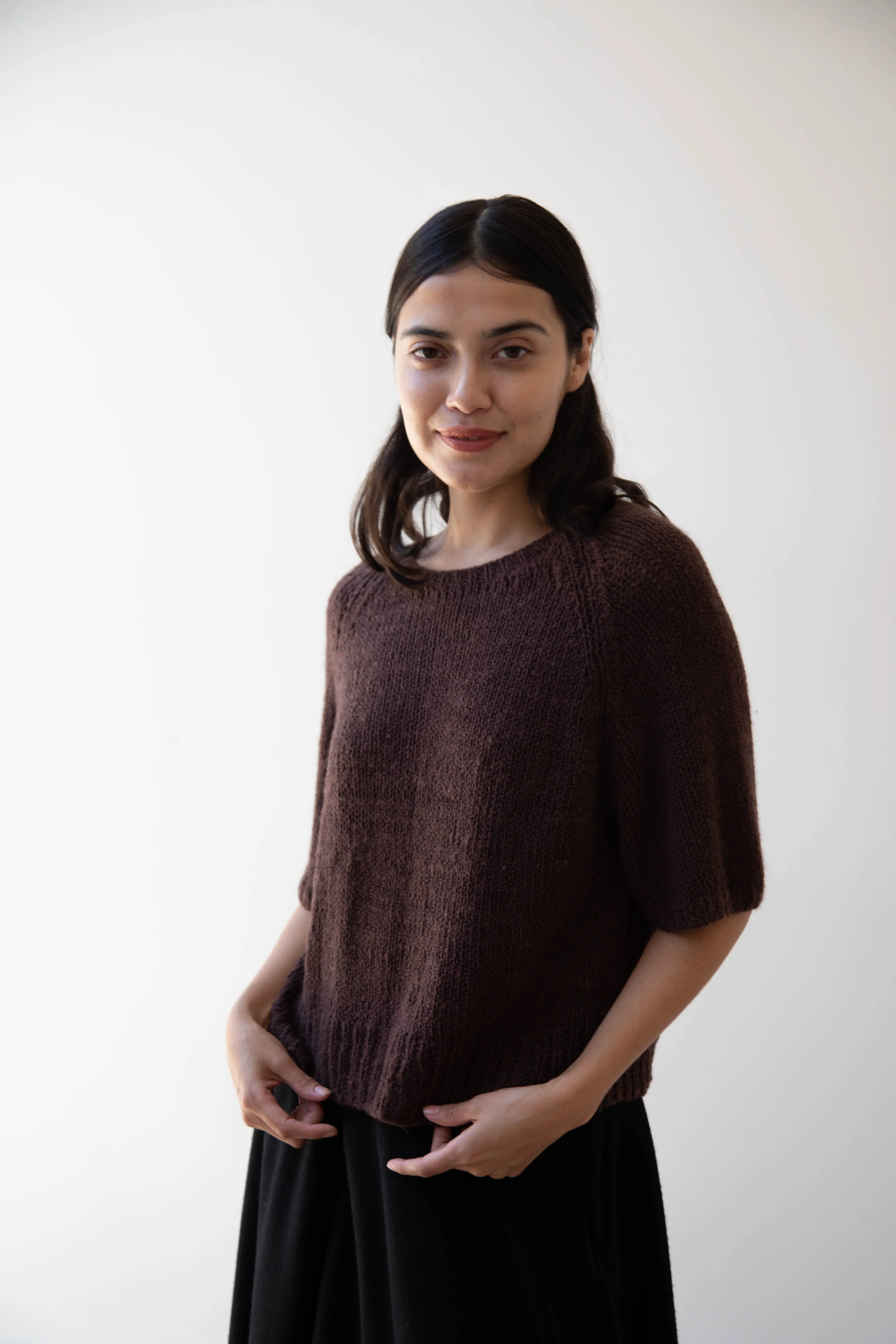 Runaway Bicycle | Ursa Short Sleeve Sweater in Cacao