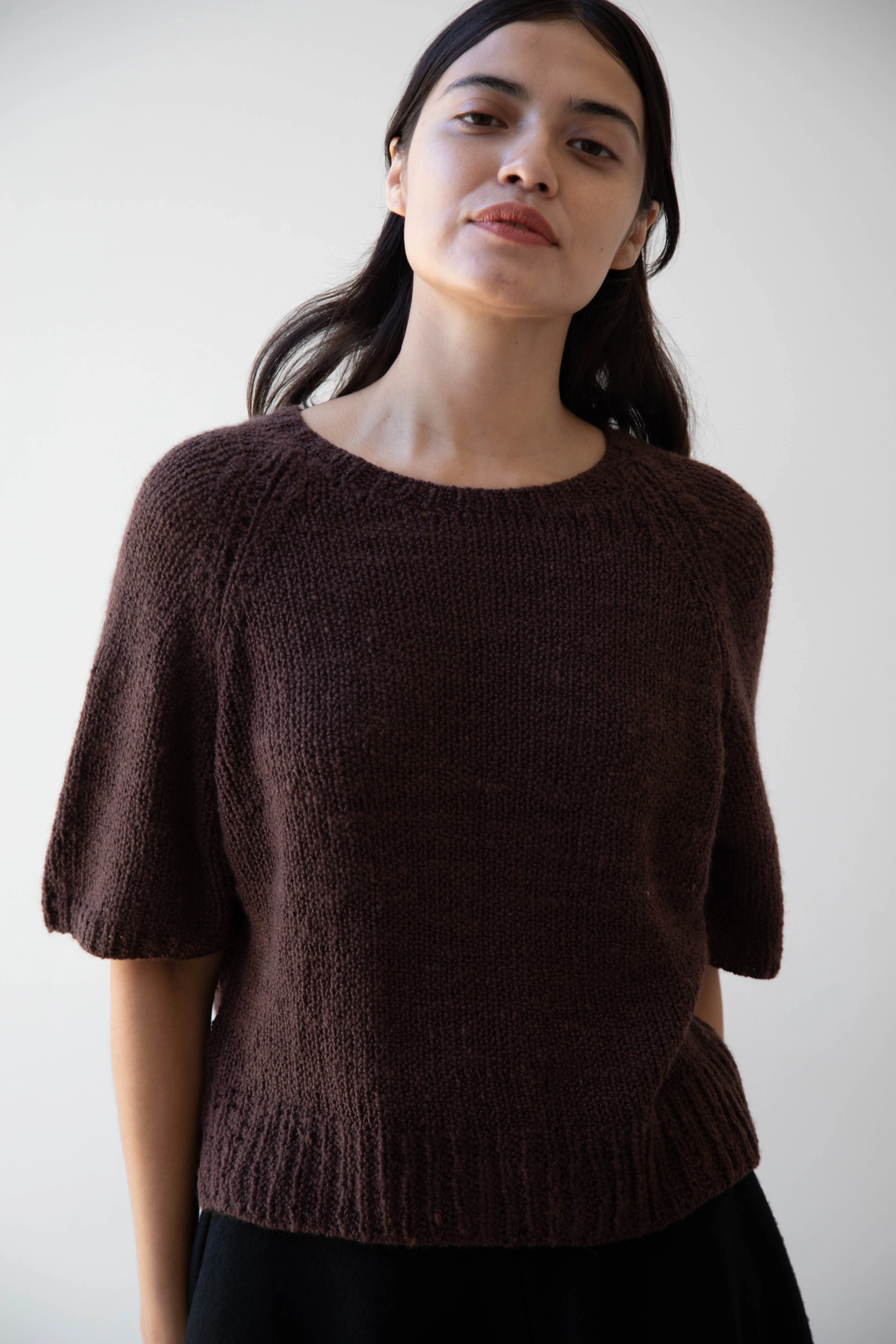 Runaway Bicycle | Ursa Short Sleeve Sweater in Cacao
