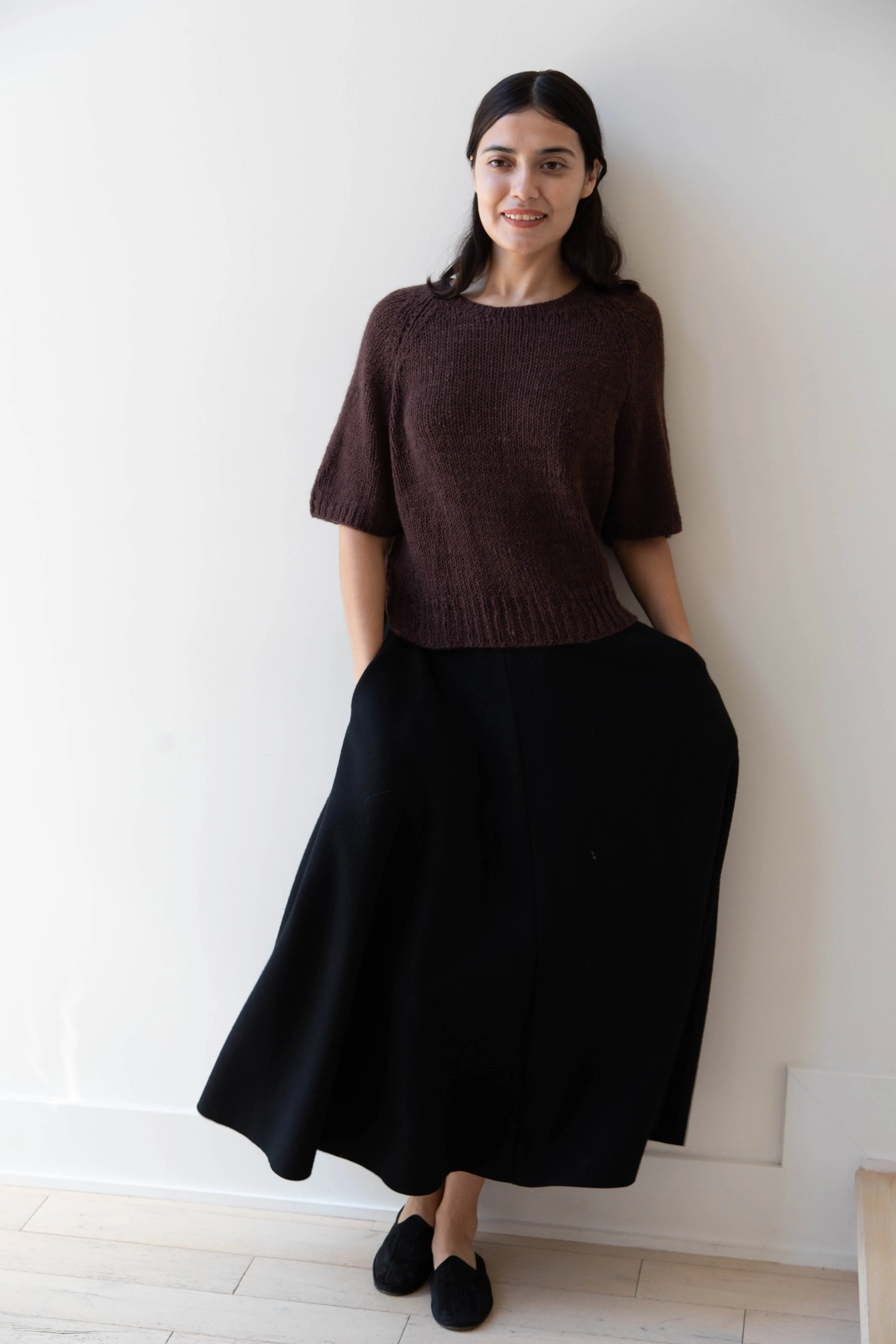 Runaway Bicycle | Ursa Short Sleeve Sweater in Cacao