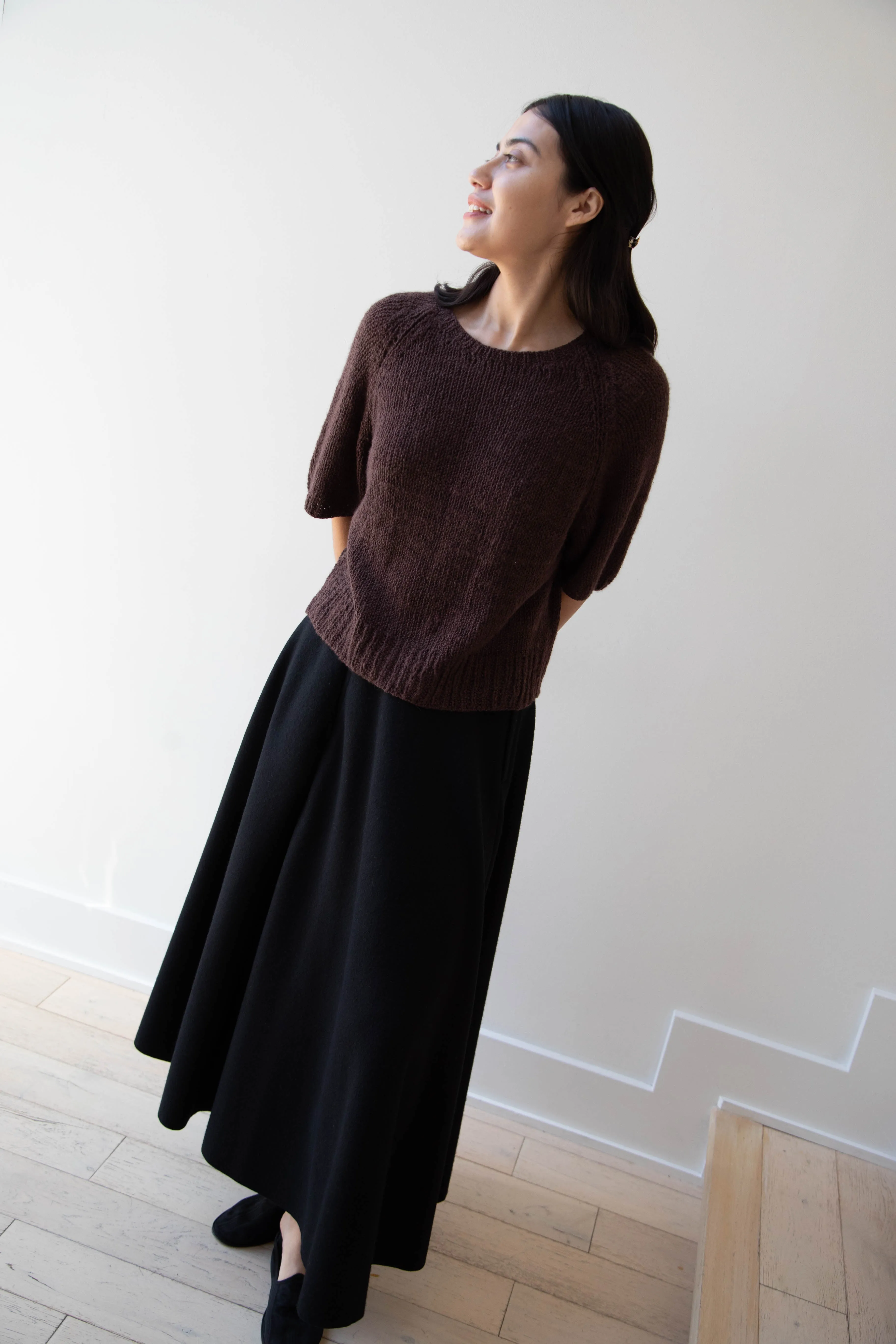 Runaway Bicycle | Ursa Short Sleeve Sweater in Cacao