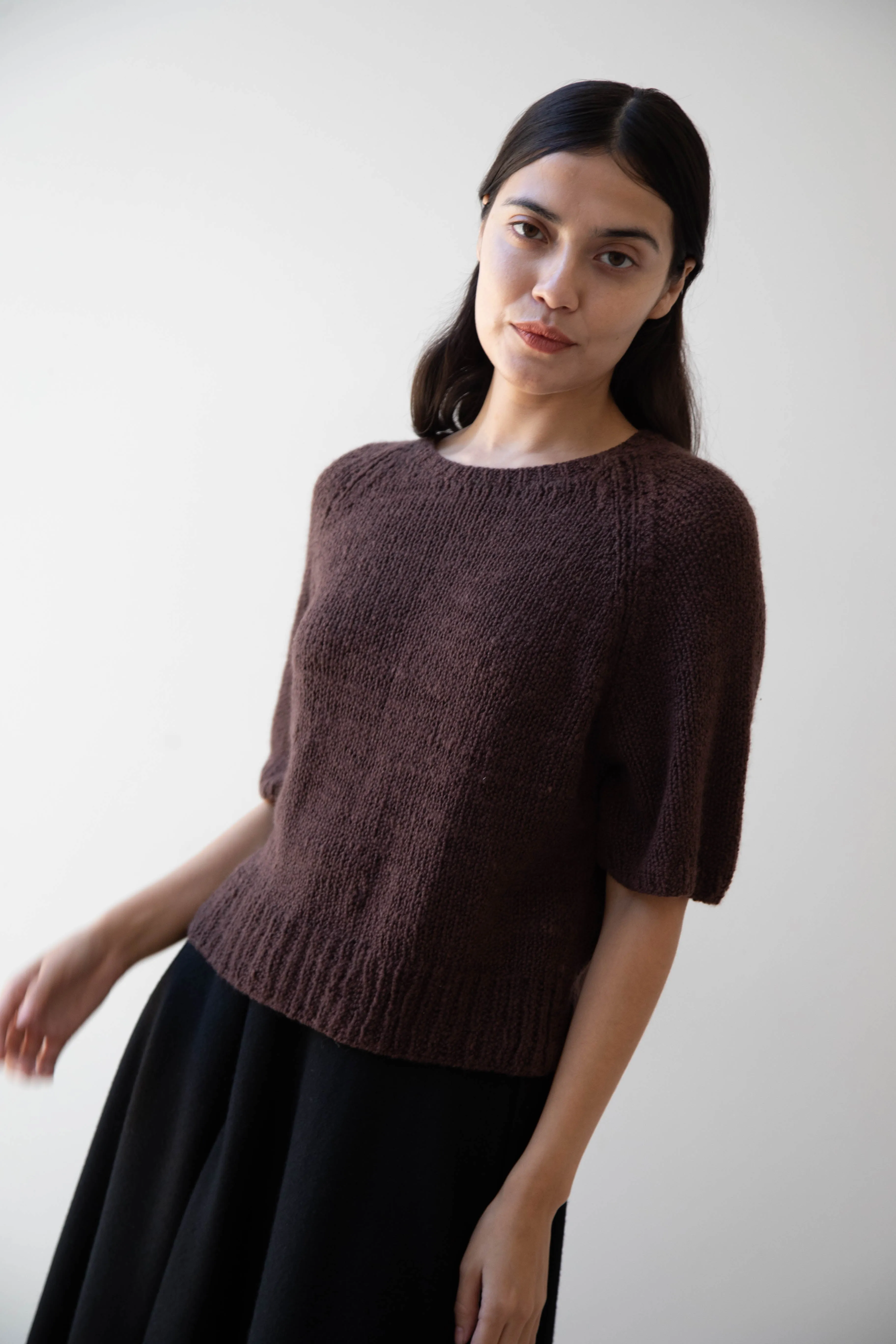 Runaway Bicycle | Ursa Short Sleeve Sweater in Cacao
