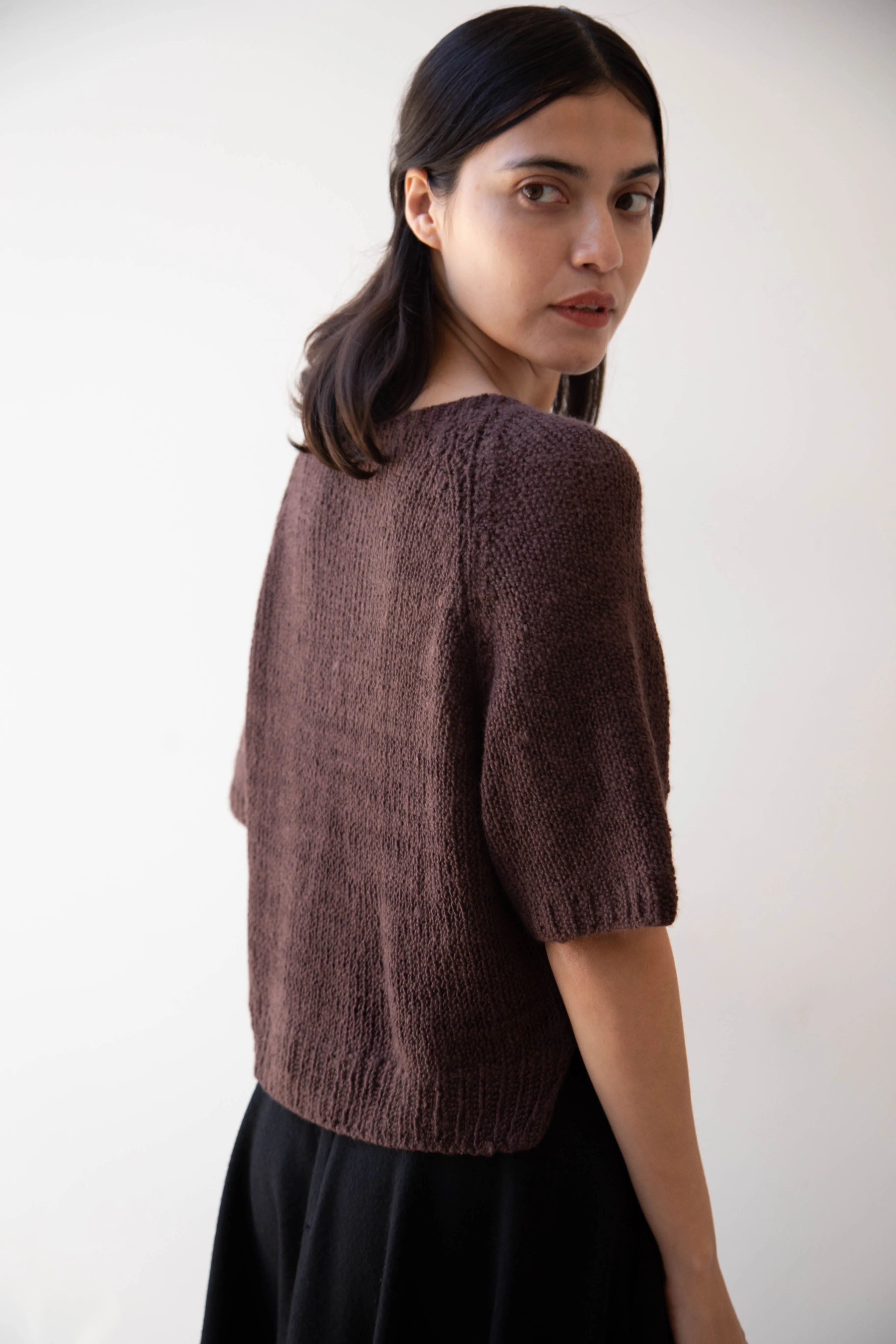 Runaway Bicycle | Ursa Short Sleeve Sweater in Cacao