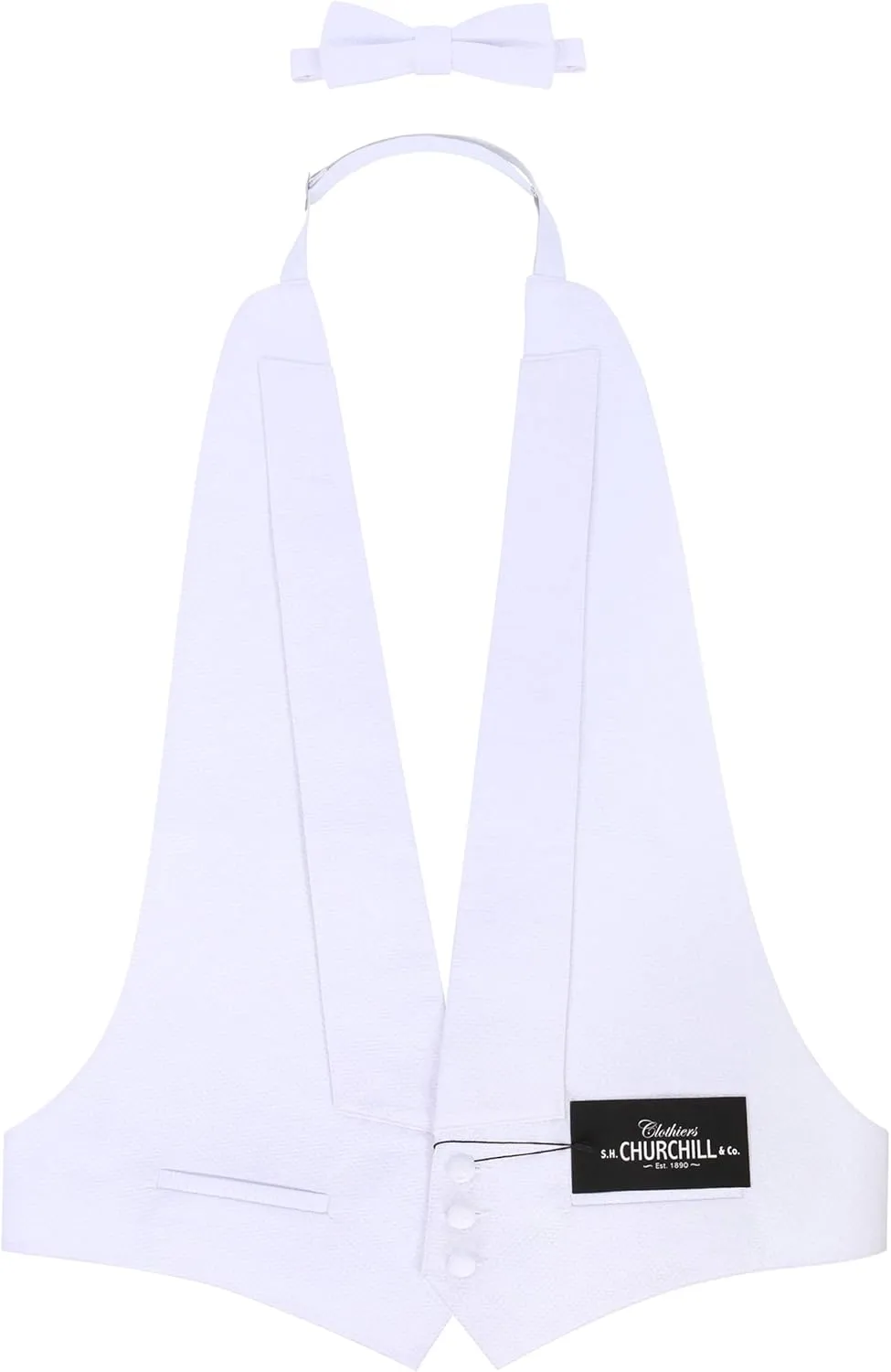 S.H. Churchill & Co. White Pique Vest & Bow Tie