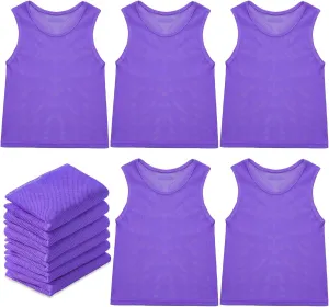 Sintege 12 Pcs Soccer Pinnies Pennies Jersey Scrimmage Vest Sports Practice Jersey Mesh Basketball Vest for Youth Adult Kids