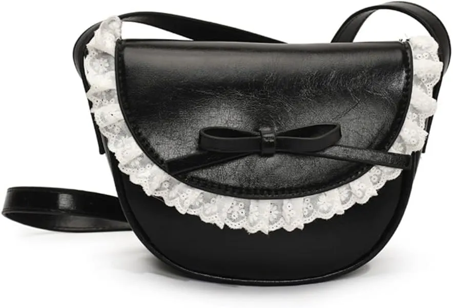 Small Crossbody Bags for Women Bow Purse Saddle Bag Trendy Shoulder Bag Satchel Coquette Aesthetic Leather Cute Handbag