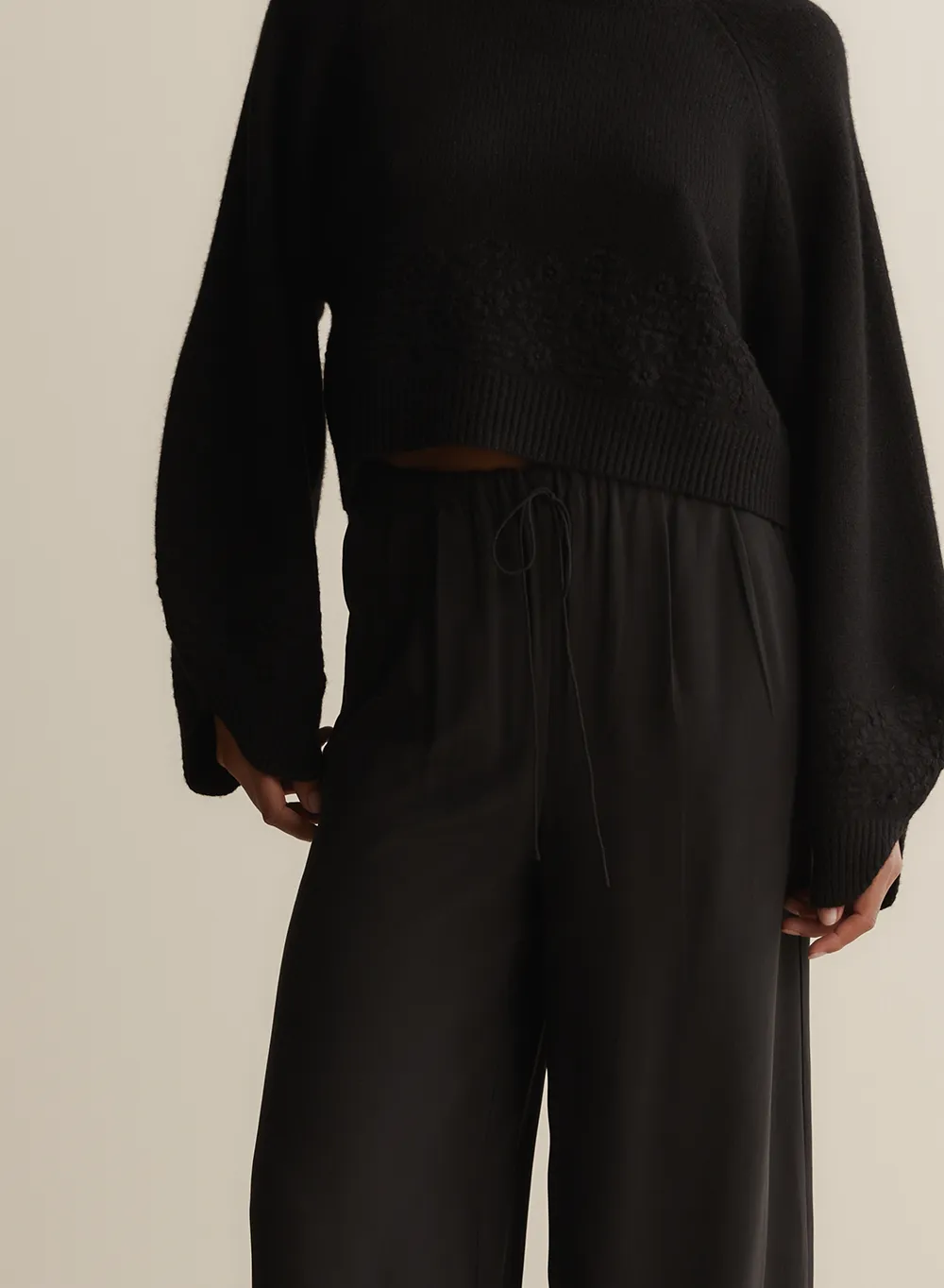 Sophia Silk Palazzo Pant | Sandwash Black