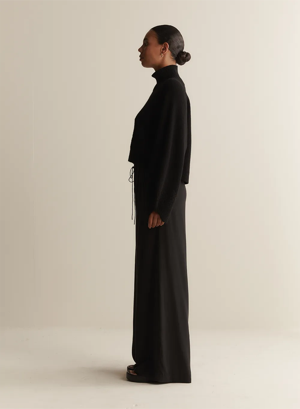 Sophia Silk Palazzo Pant | Sandwash Black
