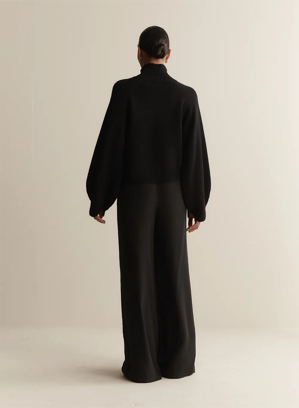 Sophia Silk Palazzo Pant | Sandwash Black