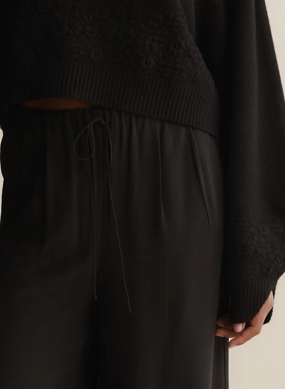 Sophia Silk Palazzo Pant | Sandwash Black