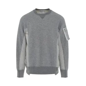 Sponge Sweat & MA-1 Pullover in Light Grey