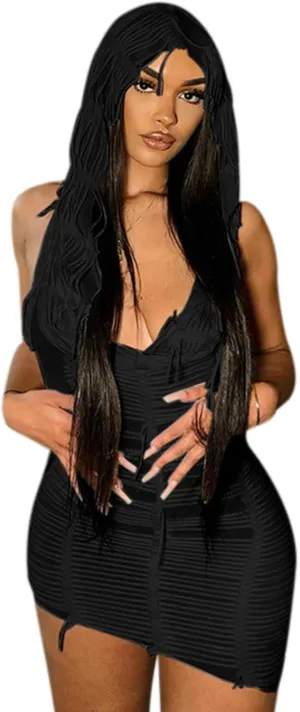 Suillty Women's Sleeveless Hooded Tassel Mini Dress Sexy Hoodie Backless Bodycon Cocktail Party Club Dresses