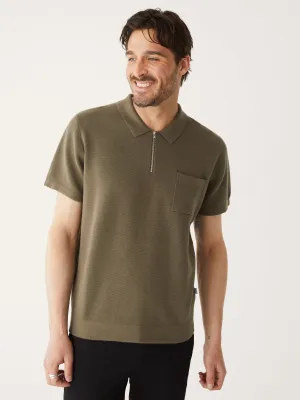 The Short Sleeve Polo Knit in Dark Khahi