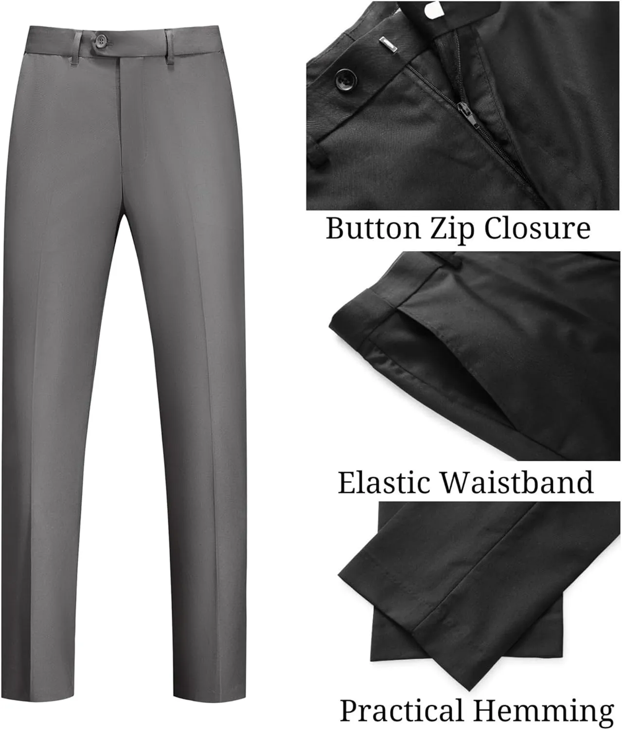 UNINUKOO Mens 3 Piece Tuxedo Suit Set Wedding Dress Prom Suits for Men Solid Color Blazer Men Double Breasted Vest Pantsuit