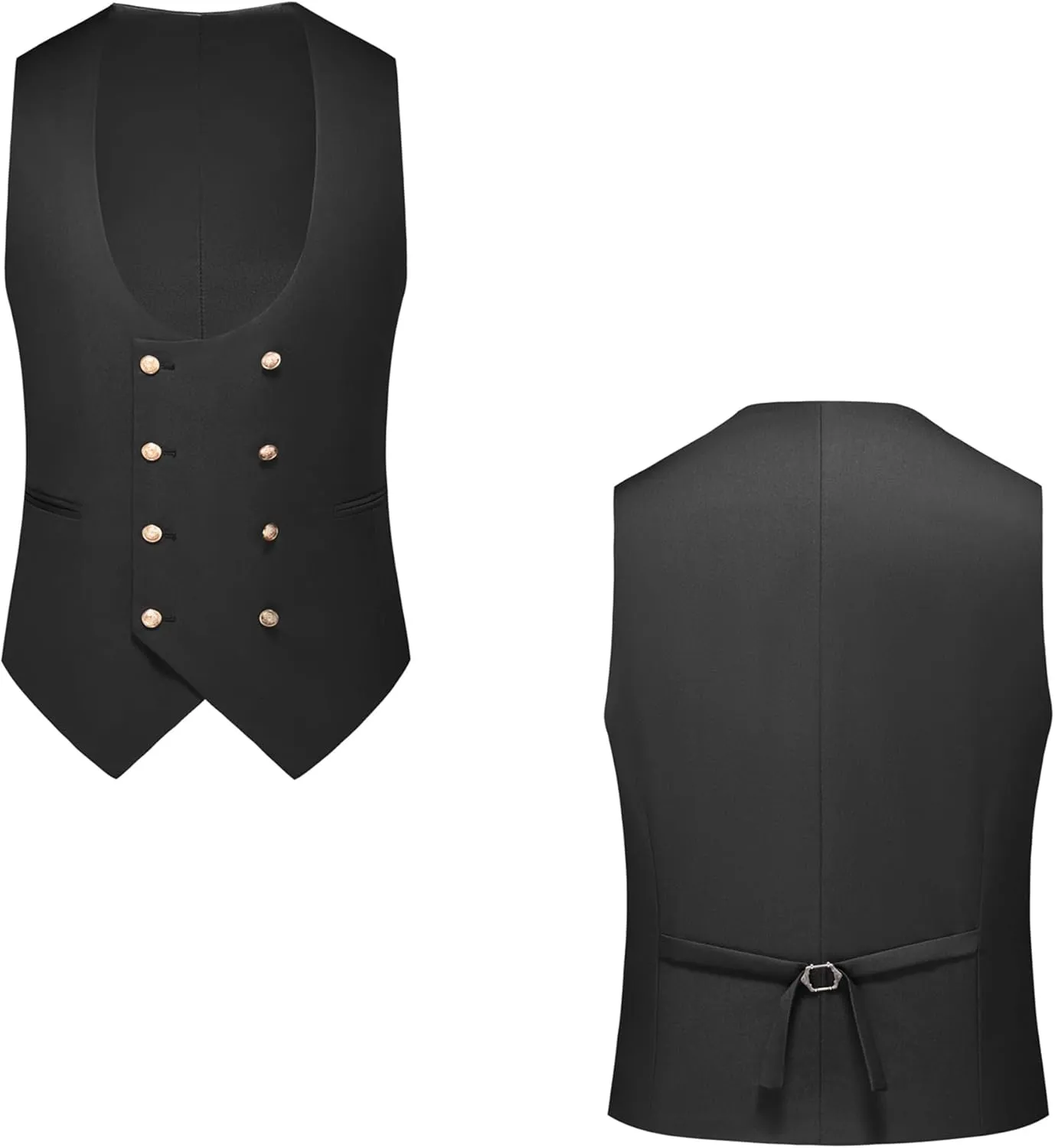 UNINUKOO Mens 3 Piece Tuxedo Suit Set Wedding Dress Prom Suits for Men Solid Color Blazer Men Double Breasted Vest Pantsuit