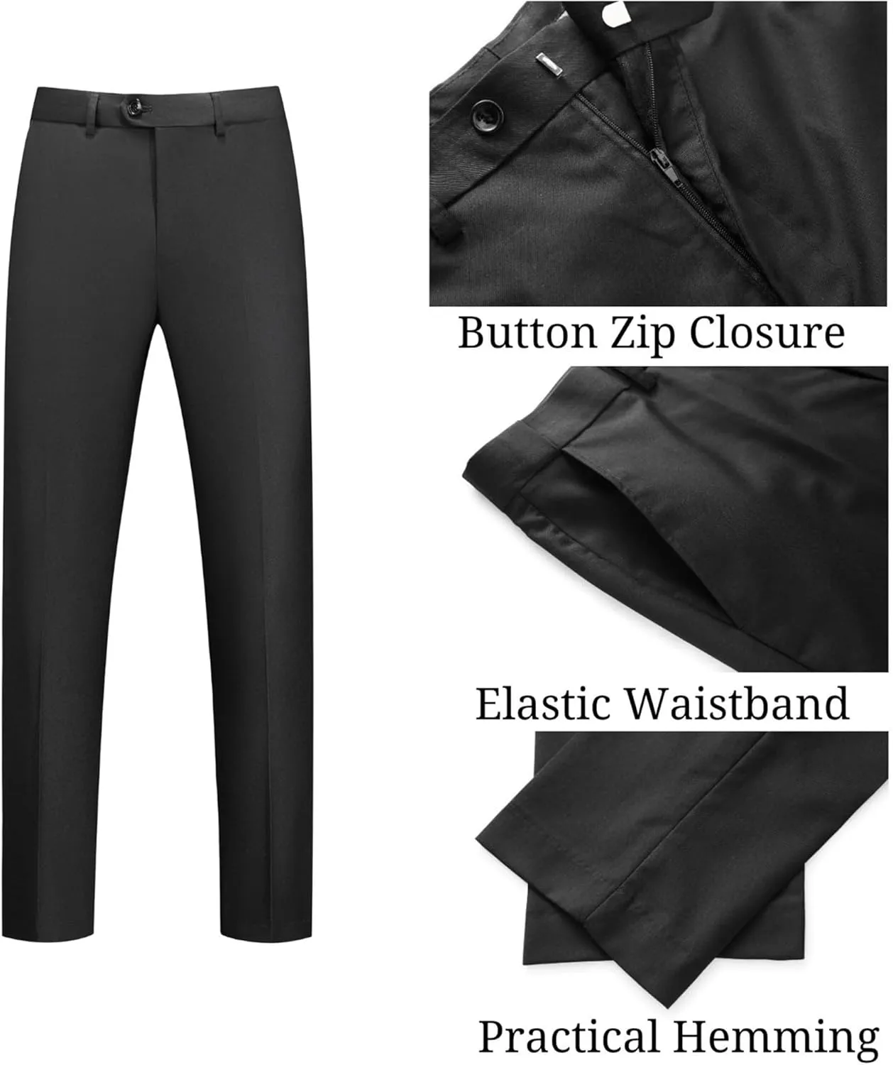 UNINUKOO Mens 3 Piece Tuxedo Suit Set Wedding Dress Prom Suits for Men Solid Color Blazer Men Double Breasted Vest Pantsuit